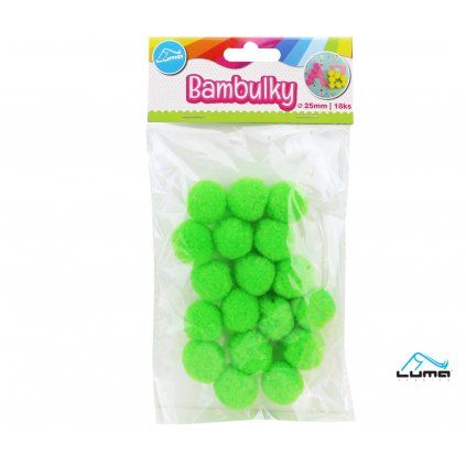 bambulky zelene svetle 18ks 25mm luma